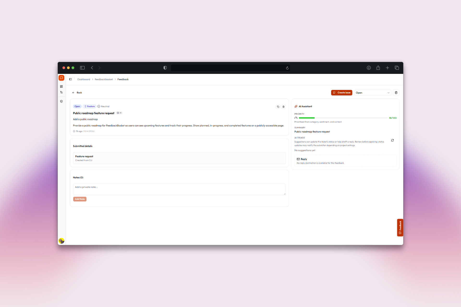 FeedbackBasket screenshot 4 of 4